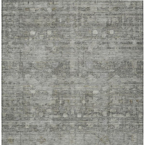HomeRoots 5' X 8' Geometric Pewter & Gray Washable Area Rug for Indoor/Outdoor Use, Stain-Resistant & Durable 620372