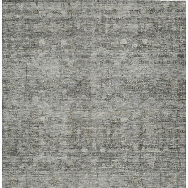 HomeRoots 5' X 8' Geometric Pewter & Gray Washable Area Rug for Indoor/Outdoor Use, Stain-Resistant & Durable 620372
