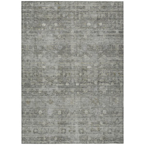 HomeRoots 5' X 8' Geometric Pewter & Gray Washable Area Rug for Indoor/Outdoor Use, Stain-Resistant & Durable 620372