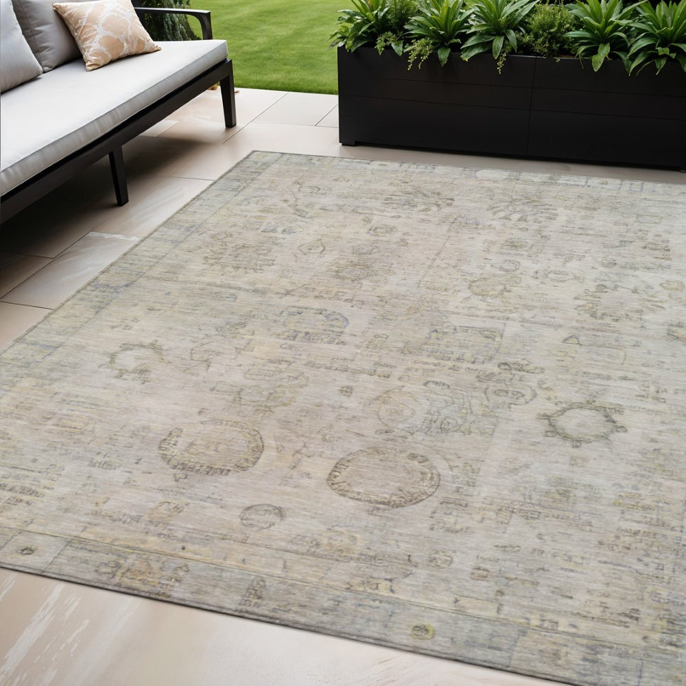 HomeRoots 5' X 8' Tribal Indoor Outdoor Area Rug - Durable, Washable, Stylish Accent for Any Space! 620390