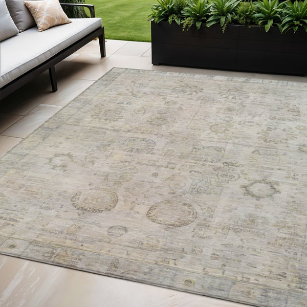 HomeRoots 5' X 8' Tribal Indoor Outdoor Area Rug - Durable, Washable, Stylish Accent for Any Space! 620390