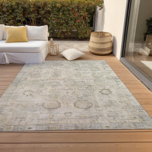 HomeRoots 5' X 8' Tribal Indoor Outdoor Area Rug - Durable, Washable, Stylish Accent for Any Space! 620390