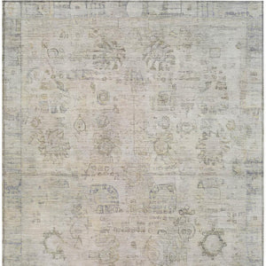 HomeRoots 8' X 10' Linen And Gray Tribal Rug - Stylish, Washable Indoor/Outdoor Design for High-Traffic Areas 620392