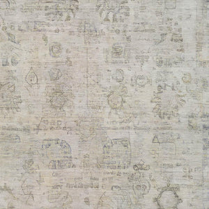 HomeRoots 10' Linen and Gray Tribal Area Rug - Washable, Durable, Indoor/Outdoor Design for High-Traffic Spaces 620394