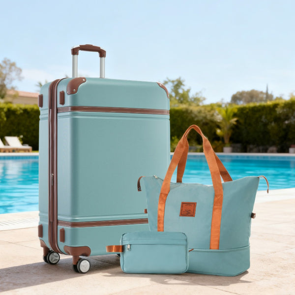 English Elm Hardshell Abs Suitcase Set with Tsa Lock Spinner Wheels Expandable 28 Inch Travel Green N732P193485M