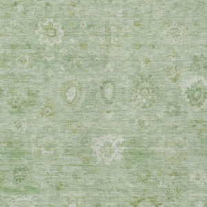 HomeRoots 8' X 10' Artichoke Green Damask Area Rug - Washable, Durable, Elegant for Indoor & Outdoor Spaces 620416