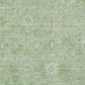HomeRoots 10' Elegant Artichoke Green Damask Area Rug - Washable, Durable, Perfect for Indoor/Outdoor Use! 620418