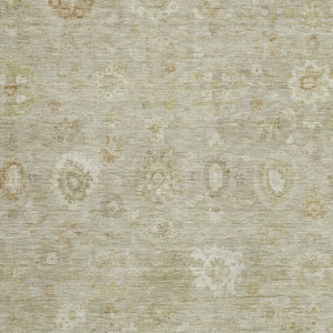 HomeRoots 5' X 8' Elegant Damask Indoor Outdoor Area Rug - Beige Tan Ivory, Stain-Resistant & Washable! 620420