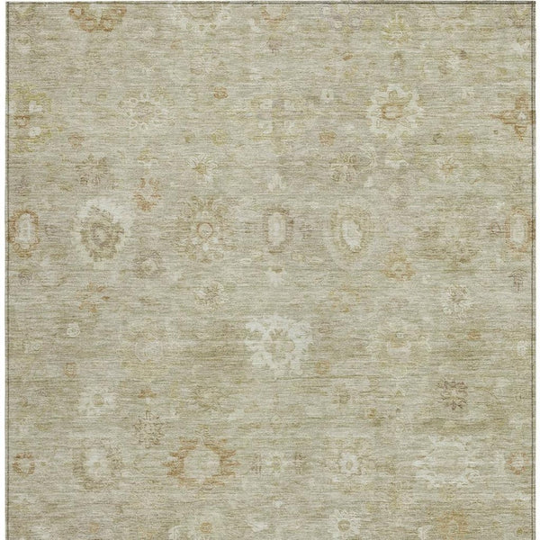HomeRoots 8' X 10' Washable Damask Area Rug in Beige Tan & Ivory – Durable, Stylish, Perfect for Indoor/Outdoor Use! 620422