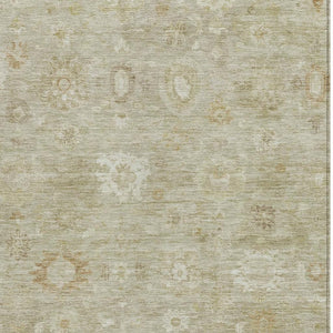 HomeRoots 9' Classic Damask Area Rug in Beige Tan & Ivory - Washable, Durable & Stylish for Indoor/Outdoor Use 620423