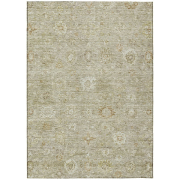 HomeRoots 10' Elegant Beige Tan & Ivory Damask Washable Area Rug - Durable, Indoor/Outdoor, Stain-Resistant Design 620424