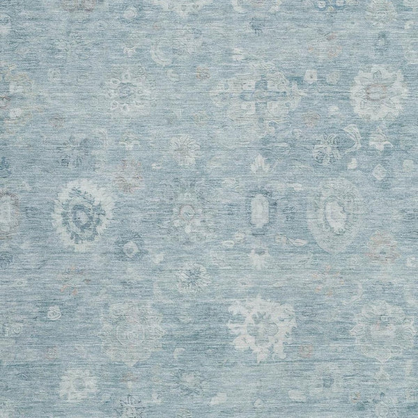 HomeRoots 5' X 8' Elegant Blue Ivory Gray Damask Area Rug - Washable Indoor/Outdoor Style for Any Space 620426