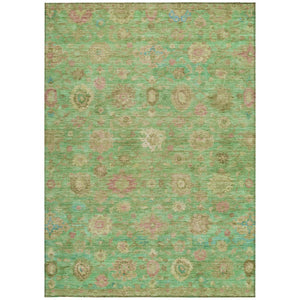HomeRoots 9' Vibrant Lime Green, Pink & Teal Damask Washable Area Rug for Indoor & Outdoor Use, Durable Design 620441