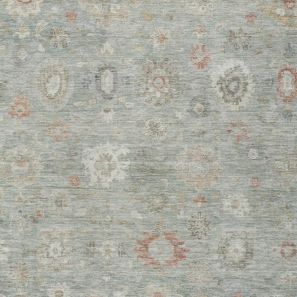 HomeRoots 9' Sage Copper and Ivory Damask Area Rug - Washable, Durable, Stylish for Indoor & Outdoor Use 620447