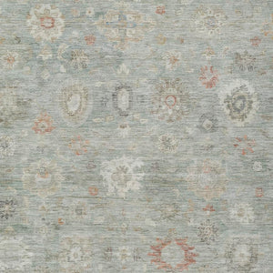 HomeRoots 10' X 14' Elegant Sage Copper & Ivory Damask Rug | Washable, Stain-Resistant for Indoor/Outdoor Use 620448
