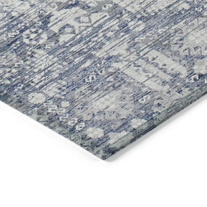 HomeRoots 10' Blue and Ivory Tribal Area Rug - Stylish, Washable Indoor/Outdoor Essential for Busy Homes 620466