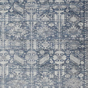 HomeRoots 10' Blue and Ivory Tribal Area Rug - Stylish, Washable Indoor/Outdoor Essential for Busy Homes 620466
