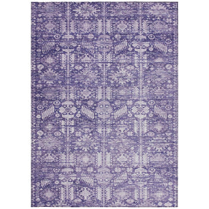 HomeRoots 5' X 8' Purple and Ivory Tribal Area Rug – Stylish, Durable, Washable for Indoor & Outdoor Spaces! 620474