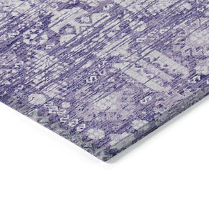 HomeRoots 5' X 8' Purple and Ivory Tribal Area Rug – Stylish, Durable, Washable for Indoor & Outdoor Spaces! 620474