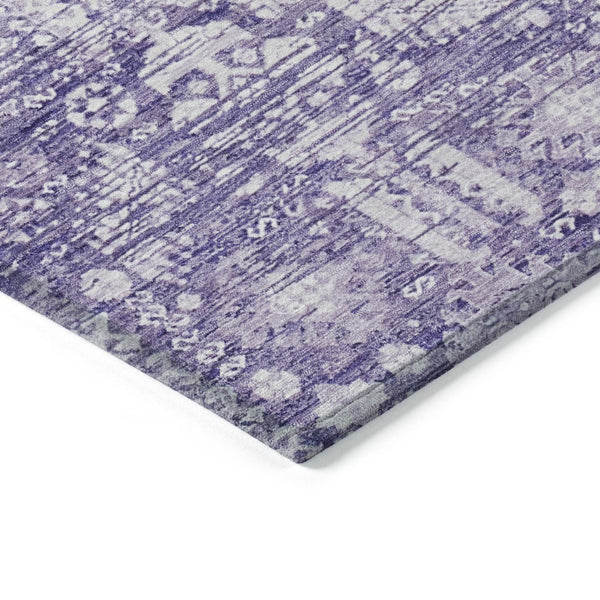 HomeRoots 5' X 8' Purple and Ivory Tribal Area Rug – Stylish, Durable, Washable for Indoor & Outdoor Spaces! 620474