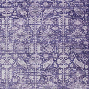 HomeRoots 9' X 12' Purple and Ivory Tribal Area Rug - Durable, Washable Design for Indoor & Outdoor Spaces 620477