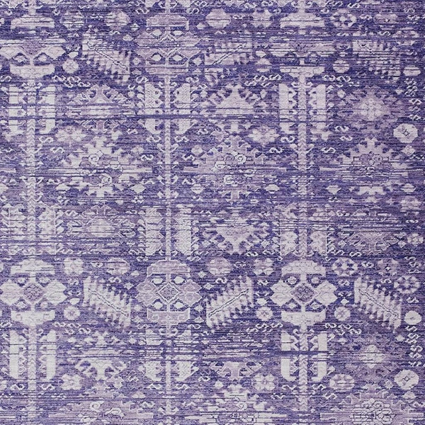 HomeRoots 9' X 12' Purple and Ivory Tribal Area Rug - Durable, Washable Design for Indoor & Outdoor Spaces 620477