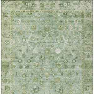 HomeRoots 10' X 14' Artichoke Green Ivory Beige Oriental Rug - Machine Washable, Durable, Indoor Outdoor Style 620496