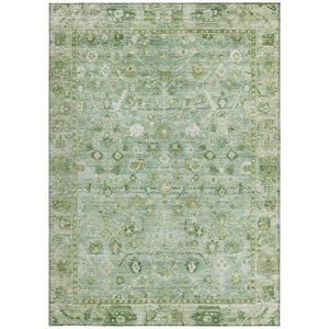 HomeRoots 10' X 14' Artichoke Green Ivory Beige Oriental Rug - Machine Washable, Durable, Indoor Outdoor Style 620496