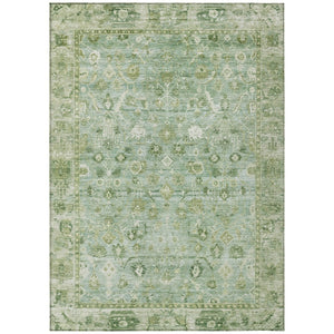 HomeRoots 10' X 14' Artichoke Green Ivory Beige Oriental Rug - Machine Washable, Durable, Indoor Outdoor Style 620496