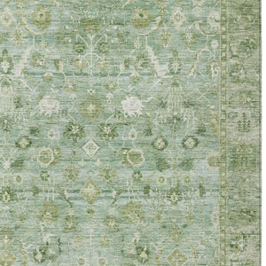 HomeRoots 10' X 14' Artichoke Green Ivory Beige Oriental Rug - Machine Washable, Durable, Indoor Outdoor Style 620496