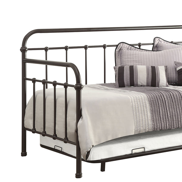 English Elm Harland Dark Bronze Daybed with Trundle, Metal Twin Frame, Vertical Slat Design, 400 lb Capacity B062P340726