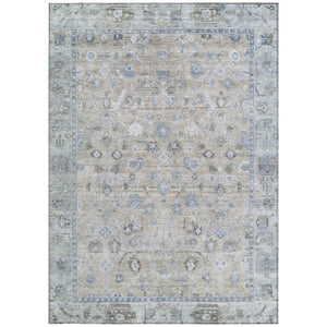 HomeRoots 10' Beige, Blue & Ivory Oriental Washable Area Rug - Perfect for Indoor/Outdoor High Traffic Spaces! 620502