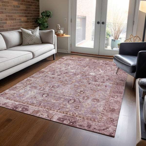 HomeRoots 5' X 8' Blush Pink and Ivory Oriental Area Rug - Stylish, Durable, Washable for Indoor & Outdoor Use 620504
