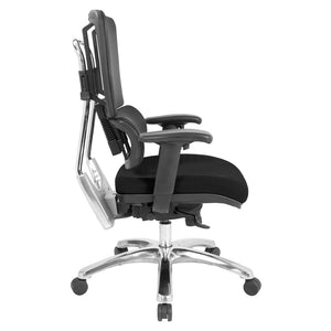 OSP Home Furnishings Vertical Mesh Back Ergonomic Manager Office Chair with Lumbar Support and Adjustable Arms Black 99662C-3M