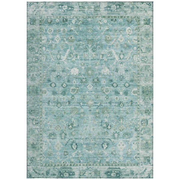 HomeRoots 9' X 12' Blue Gray Ivory Oriental Rug - Elegant, Washable Design for Indoor & Outdoor Versatility 620513