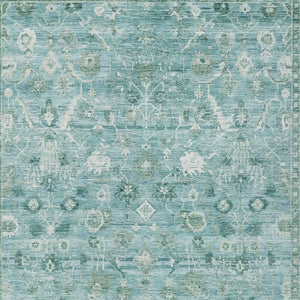 HomeRoots 9' X 12' Blue Gray Ivory Oriental Rug - Elegant, Washable Design for Indoor & Outdoor Versatility 620513