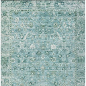 HomeRoots 10' Blue Gray and Ivory Oriental Area Rug - Washable Indoor Outdoor Design for High-Traffic Spaces 620514