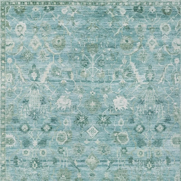 HomeRoots 10' Blue Gray and Ivory Oriental Area Rug - Washable Indoor Outdoor Design for High-Traffic Spaces 620514