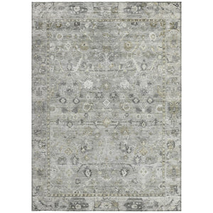 HomeRoots 9' Elegant Pewter Beige & Ivory Oriental Washable Area Rug for Indoor/Outdoor Versatility & Style 620519