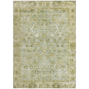 HomeRoots 5' X 8' Sage and Ivory Oriental Rug - Elegant, Washable, Durable for Indoor/Outdoor Spaces, Pet-Friendly 620522