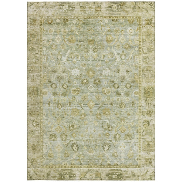 HomeRoots 5' X 8' Sage and Ivory Oriental Rug - Elegant, Washable, Durable for Indoor/Outdoor Spaces, Pet-Friendly 620522
