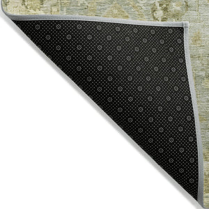HomeRoots 5' X 8' Sage and Ivory Oriental Rug - Elegant, Washable, Durable for Indoor/Outdoor Spaces, Pet-Friendly 620522