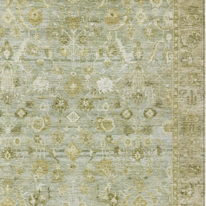 HomeRoots 8' X 10' Sage and Ivory Oriental Area Rug - Durable, Washable, Stylish for Indoor & Outdoor Spaces 620524