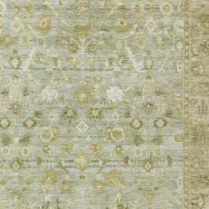 HomeRoots 9' X 12' Sage and Ivory Oriental Area Rug - Stylish, Washable, Durable for Indoor & Outdoor Use! 620525
