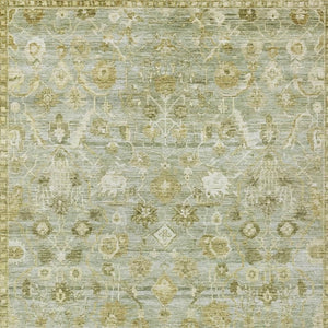 HomeRoots 10' X 14' Sage & Ivory Oriental Area Rug - Washable, Stain-Resistant for Indoor/Outdoor Elegance! 620526