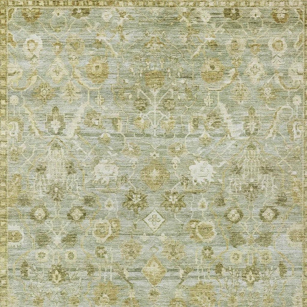 HomeRoots 10' X 14' Sage & Ivory Oriental Area Rug - Washable, Stain-Resistant for Indoor/Outdoor Elegance! 620526