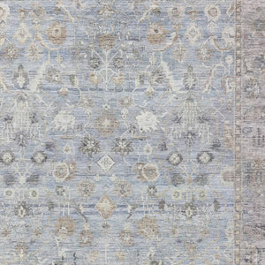 HomeRoots 8' X 10' Sky Blue Brown Ivory Oriental Indoor Outdoor Rug - Washable, Durable & Stylish for Any Space 620536