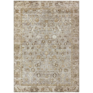 HomeRoots 5' X 8' Taupe Brown Ivory Oriental Rug - Stylish, Durable, Washable for Indoor & Outdoor Use 620540