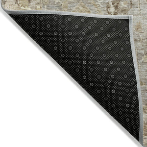 HomeRoots 5' X 8' Taupe Brown Ivory Oriental Rug - Stylish, Durable, Washable for Indoor & Outdoor Use 620540