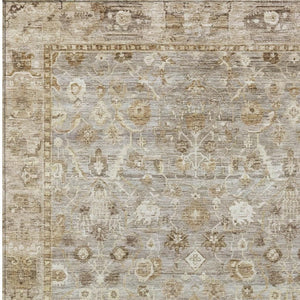 HomeRoots 8' X 10' Taupe Brown & Ivory Oriental Area Rug - Stylish, Durable, Washable for Indoor & Outdoor Use 620542